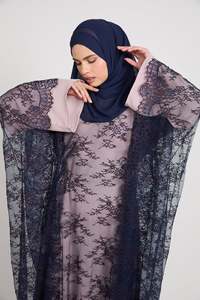 Vestido Largo Modesto de Chifón Morado con Diseño Personalizado Leduo 2026, con Puños Fruncidos, Abaya para Mujeres Musulmanas - Product Image 3