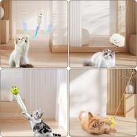 Nouveau jouet interactif pour chat 2026 : plume suspendue rétractable pour chaton, jeu autonome d'intérieur, teaser d'exercice avec clochette élastique mains libres