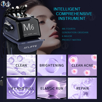 Appareil de beauté haute fréquence, hydrodermabrasion 6-en-1, machine pour le visage, microdermabrasion, hydrofacial, prise US/UK, usage professionnel en salon