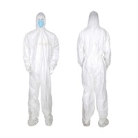 Baju kerja kualitas terbaik Coverall pakaian keselamatan NonWoven sekali pakai dengan tudung penutup kustom