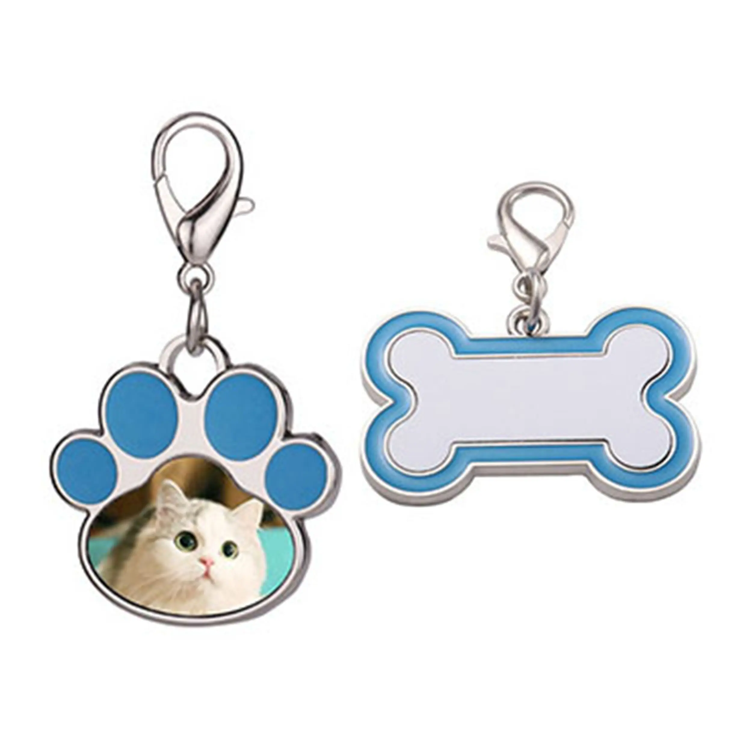 Sublimation Benutzer definiertes Logo Haustier Erkennungs marken Leere einseitige Hunde marke DIY Haustier Halskette ID Tag