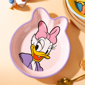 Dessin animé Mickey Mouse et <span class=keywords><strong>Minnie</strong></span> canard 3D porcelaine peinte à la main moderne assiette ensemble blanc quotidien usage domestique vaisselle - Product Image 3