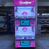 Machine à griffes 4 joueurs, machine à attraper les prix, machine de jeu attrape-peluches avec lumière LED pour centre de jeux et centre commercial