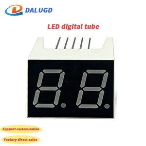 Tube numérique LED 0,52 pouce, 2 chiffres, haute luminosité, cathode commune, lumière rouge/blanche, affichage de l'horloge, montage sur trou, marque Ruixinda - Product Image 1