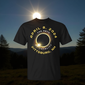 T-shirt Pittsburg New Hampshire Solar Eclipse Totality 2024 - 8 avril 2024 - Product Image 3