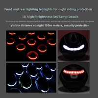 Vélo de route électrique urbain certifié CPSC avec clignotants LED intelligents, télécommande sans fil et visière magnétique pour le cyclisme hivernal et le rollerblading