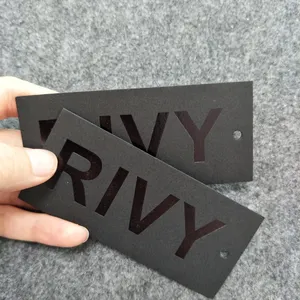 Kledingstuk Accessoires Luxe Zwart Papier Card Folie Hangtags Voor Kleding Eigen Logo