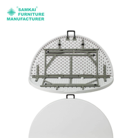 Table pliante ronde en plastique HDPE pour événements et traiteur, vente en gros