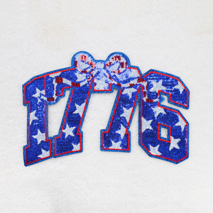 High Quality 2025 New United States Glitter Usa Independence Day <b>Sew</b> <b>On</b> Usa Custom Embroidery Sequin <b>Patch</b> For Clothing - Product Image 4