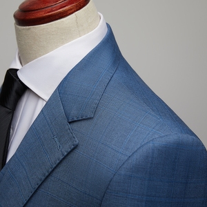 Conjunto de <span class=keywords><strong>traje</strong></span> formal de hombre de <span class=keywords><strong>tres</strong></span> <span class=keywords><strong>piezas</strong></span> <span class=keywords><strong>azul</strong></span> <span class=keywords><strong>marino</strong></span> para primavera y verano, trajes de hombre de negocios - Product Image 2