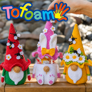 TOFOAM - Kit <span class=keywords><strong>de</strong></span> Ganchillo para Hacer Gnomos <span class=keywords><strong>de</strong></span> Jardín Personalizados, Juego <span class=keywords><strong>de</strong></span> <span class=keywords><strong>Muñecos</strong></span> <span class=keywords><strong>Amigurumi</strong></span> Hechos <span class=keywords><strong>a</strong></span> Mano - Product Image 1
