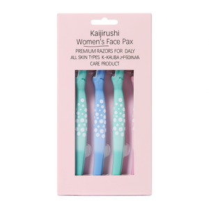 Rasoirs pour le visage Kaijirushi pour femmes, lot de 3, rasoirs de qualité supérieure pour les soins quotidiens de la peau, tous types de peau, formule K-Beauty, produit de soins personnels - Product Image 2