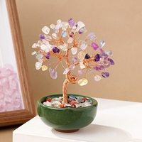 Sieben-Chakra-Kristallbaum mit Steinbasis für Energieausgleich, Heilung, Meditation, Zen-Heimdekoration, Spirituelle Dekoration, Pflanzen