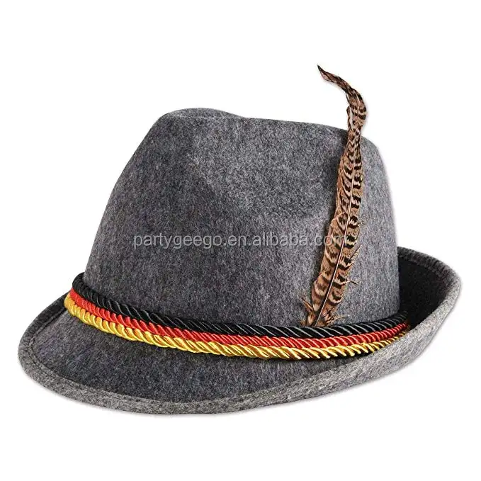 Vendita calda per adulti feltro svizzero tedesco alpino bavarese oktoberfest cappello