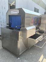 Automatische elektrische wasmachine voor plastic kratten en manden voor groenteverwerkingsbedrijven