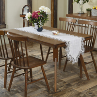 Nappe de table moderne brodée ajourée, anti-taches, imperméable, 100 % polyester, blanche, pour la maison