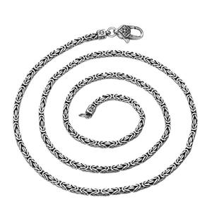 Collier en <span class=keywords><strong>argent</strong></span> pur S925 avec motif de paix, chaîne épaisse, style thaïlandais rétro <span class=keywords><strong>vieilli</strong></span>, bijoux classiques pour hommes et femmes - Product Image 2