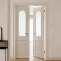 Porte intérieure en bois massif en caoutchouc pour chambre à coucher, portes en bois massif pour la sécurité de la maison, portes en bois pour chambre à coucher