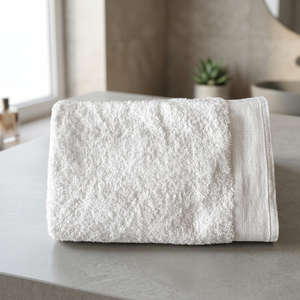 Serviette de toilette de luxe en coton éponge blanc doux, absorbante, durable, à séchage rapide, tricotée, de haute qualité, vente en gros du fabricant, personnalisable - Product Image 1