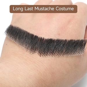 Costume de moustache réaliste en dentelle douce faite à la main perruque de bâton cheveux humains épais fausse <span class=keywords><strong>barbe</strong></span> pour Halloween Cosplay-Style touffu droit - Product Image 5