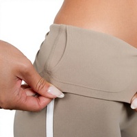 Ensemble de yoga asymétrique personnalisé grande taille pour femme, pantalon uni à rayures contrastées sur le côté, leggings sans couture avant, poche discrète, pour la gym et l'entraînement