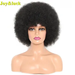 Africa Wig For Black Women Wholesale Price Afro Kinky Curly Ladies Wig Short Curly Natural Black Full Machine Made Synthetic Wig