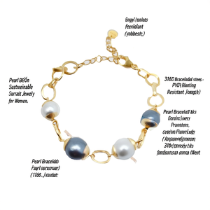 Bracelet en perles en acier inoxydable 316L plaqué or PVD, bijoux durables et résistants pour femmes - Product Image 2