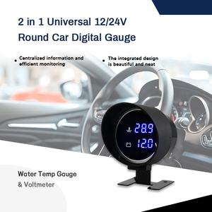 Wenle 2 в 1 ЖК-дисплей, Автомобильная модификация, автомобильная электроника, 12 В, синий свет, температура воды, вольтметр с датчиком температуры - Product Image 3