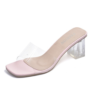 Nuovi <span class=keywords><strong>Sandali</strong></span> Estivi con <span class=keywords><strong>Tacco</strong></span> Grosso e Trasparente per Resort Balneari, <span class=keywords><strong>Sandali</strong></span> da Donna Stile Fatato con <span class=keywords><strong>Tacco</strong></span> Alto - Product Image 5