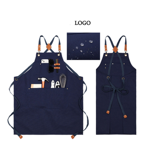 Prix usine Logo personnalisé confortable dos croisé lavé coton toile outil travail <span class=keywords><strong>cuisine</strong></span> cuisson cuisson Chef <span class=keywords><strong>tablier</strong></span> - Product Image 6