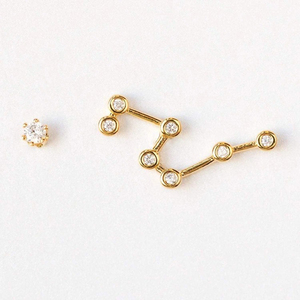 Boucles d'oreilles du zodiaque en plaqué or, bijoux tendance, à la mode, 12mm, 2020 - Product Image 4