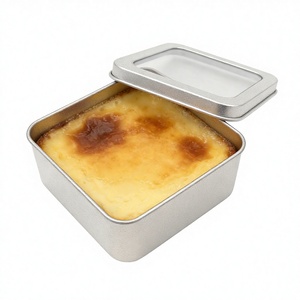 Boîte cadeau en métal personnalisée de qualité supérieure, emballage pour crème pâtissière aux fruits, pot argenté carré en étain avec fenêtre en PVC - Product Image 4