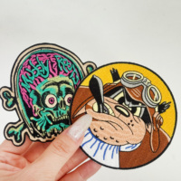 Patch brodé personnalisé avec logo et nom, thermocollant, grand format, pour vêtements et uniformes, accessoires de broderie en gros