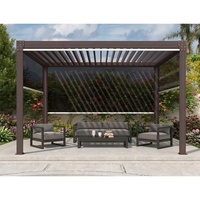 Pergola en aluminium à lamelles motorisées, télécommande, ombrage réglable, antirouille, imperméable, pour terrasse et jardin