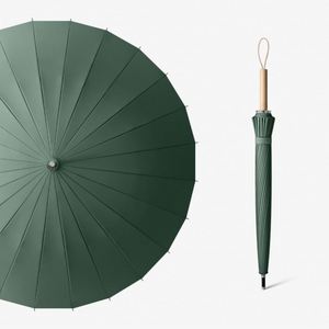 Parapluie pliant automatique classique à manche droit 24 baleines pour hommes, grande taille, coupe-vent, en soie, personnalisable, cadeau d'affaires, vente en gros - Product Image 4