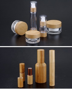 卸売OEM環境に優しいアクリル化粧品竹ボトル包装、竹ローションポンプジャースプレーボトル化粧品包装セット - Product Image 3