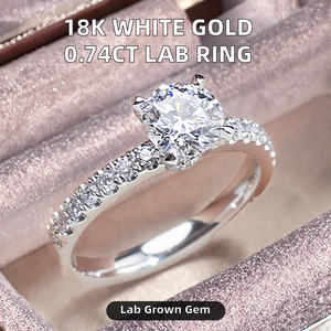 <b>Customization</b> 18K Yellow Gold Cushion Cut 0.74CT Lab Grown Diamond VVS2 Clarity IGI Certified Excellent Cut <b>Ring</b> - Product Image 2