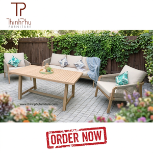 Luxury Contemporary <b>Foldable</b> Acacia Wood Eco-friendly Teak Wood Frame <b>Outdoor</b> Furniture Set Garden Sofa Dining <b>Table</b> Chair for - Product Image 4
