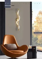 Moderne Nordique Minimaliste Chambre Lumière Linéaire De Luxe Salon Note Design Lampe De Chevet Fer Couloir Mur Fond Éclairage