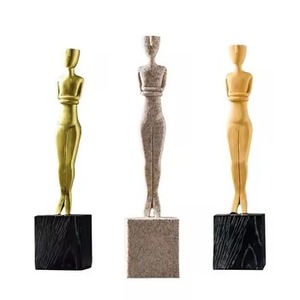 Statuette <span class=keywords><strong>Oscar</strong></span> Abstraite en Résine, Décoration de Luxe Léger et Créative pour Meuble TV, Meuble à Vin et Bureau - Product Image 3