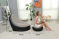 Canapé paresseux gonflable épaissi de vente chaude avec repose-pieds canapé extérieur pliable et portable en PVC multicolore