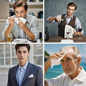 Bulk Groothandel 40*40Cm Hoge Kwaliteit 100% Katoen Mannen Witte Zakdoeken Grote Klassieke Zakdoeken Met Strepen Voor Dagelijks Gebruik Cadeau - Product Image 6