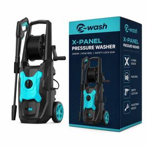 Nettoyeur haute pression électrique 2000W avec enrouleur de tuyau, conception X-Panel, machine de lavage de voiture portable, nettoyeur puissant, accent cyan, usage intensif - Product Image 6