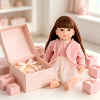 Muñeca Reborn Realista de 22 Pulgadas con Cuerpo Completo de Vinilo, Cabello Largo Castaño, Vestido Floral, Rostro de Silicona, Juguete para Niñas
