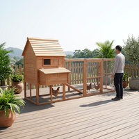 Poulailler carré moderne en bois pour l'extérieur avec porte coulissante, enclos sécurisé, grande poulailler ventilée pour jardin