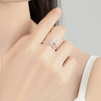 Vente chaude Bagues Réglables Collection 925 En Argent Sterling Taille Ouverte Anneau De Mode Polyvalent Style Décontracté Fine Jewelry