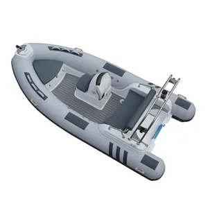 RIB 430C Model ganda perahu memancing olahraga 1.2mm lambung serat kaca PVC Yacht dengan daya dan dayung fitur untuk penggunaan Danau