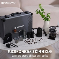 Juego de Bebidas para Camping N86 Superior de 12 Piezas, Caja de Aleación de Aluminio y Titanio, Molinillo Seven Star, Tetera Recubierta, Báscula de Alta Precisión
