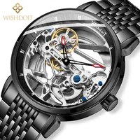 WISHDOIT 7700B Mode Chinesische Herren mechanismus Uhr Original Edelstahl band großes Zifferblatt halten Tourbillon Uhren design in Bewegung