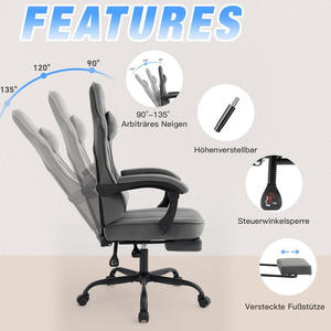 Silla Gamer Ergonómica de Tela Negra con Respaldo Alto, para Computadora, Videojuegos, Carreras, con Reposapiés, Directo de Fábrica, Económica - Product Image 3